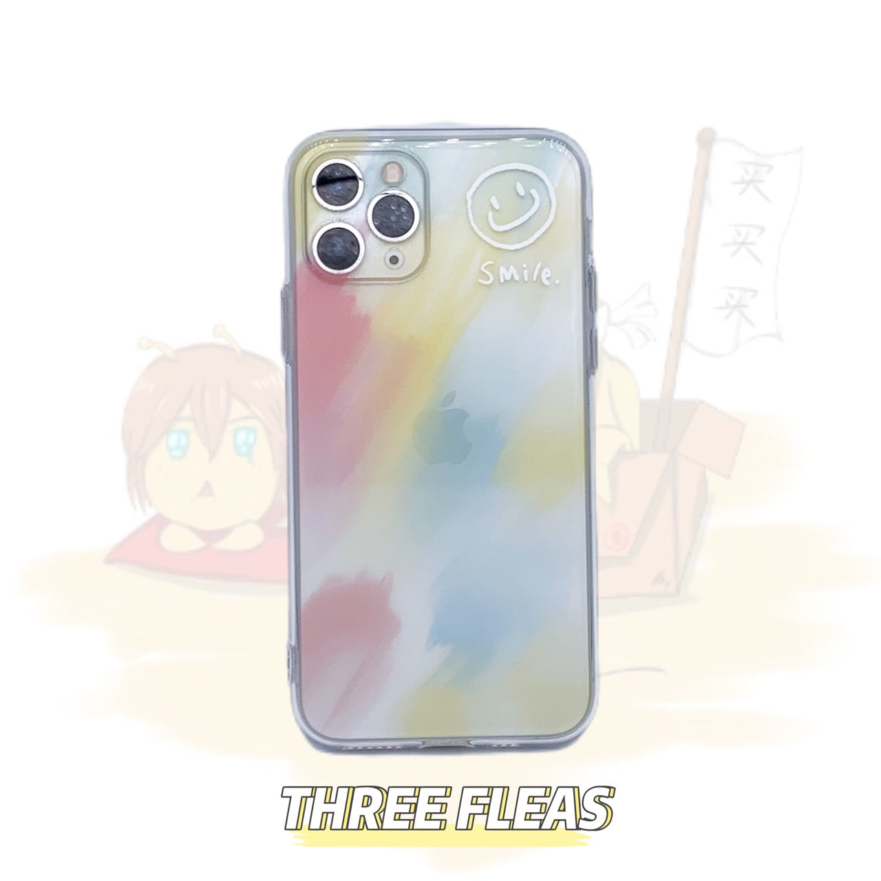 Color Block Smiley Clear Phone Case