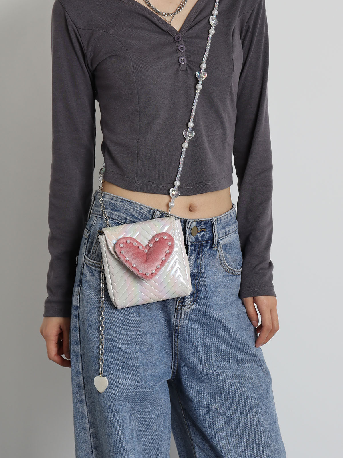 Mini Cute Pink Heart Crossbody Bag | bag | Three Fleas