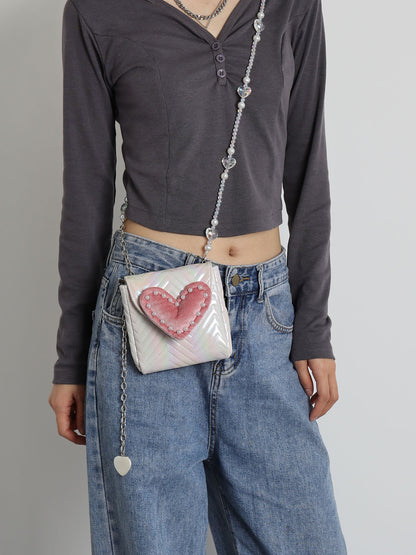 Mini Cute Pink Heart Crossbody Bag | bag | Three Fleas