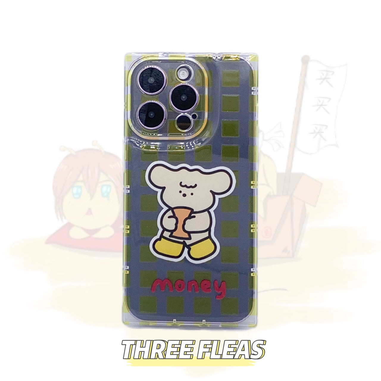 Money Puppy Square Clear Phone Case