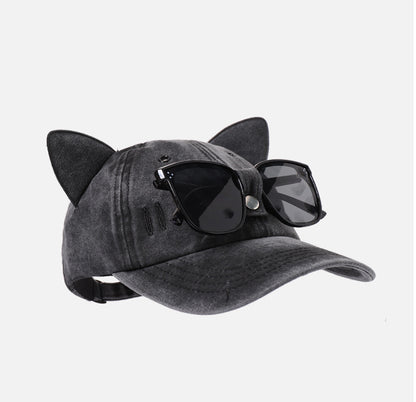 Cat Shape with Sunglasses Hat