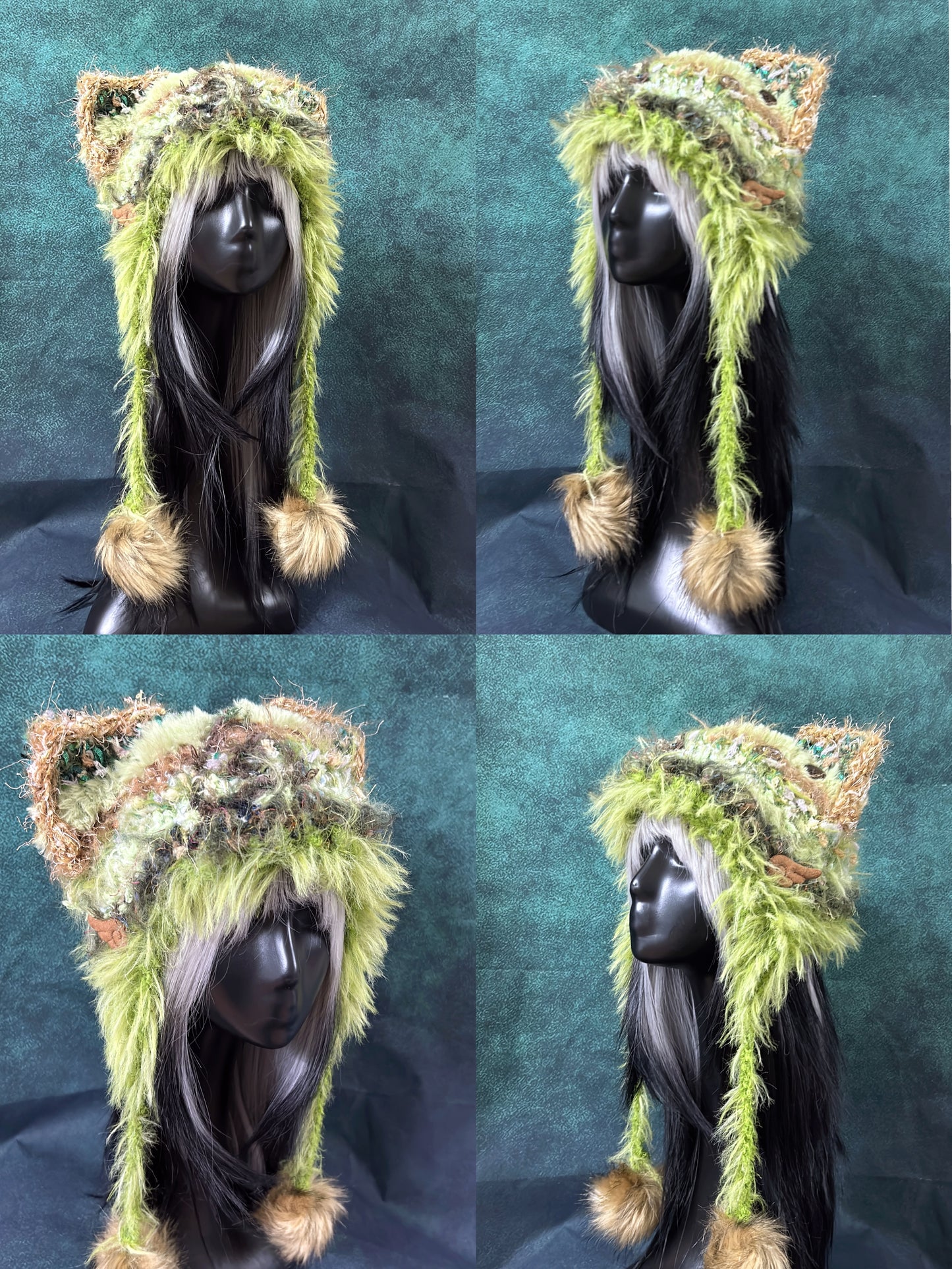 Sweet Animal Ear Pom-Pom Crochet Hat