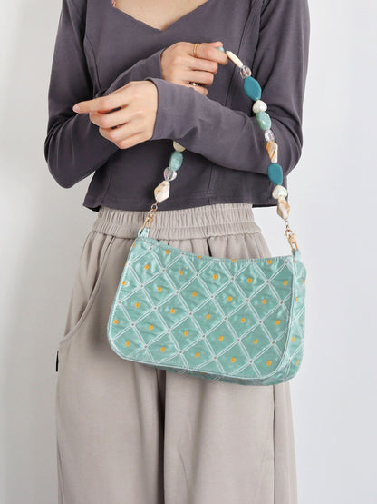 Vintage Green Beaded Shoulder Bag | bag | Three Fleas