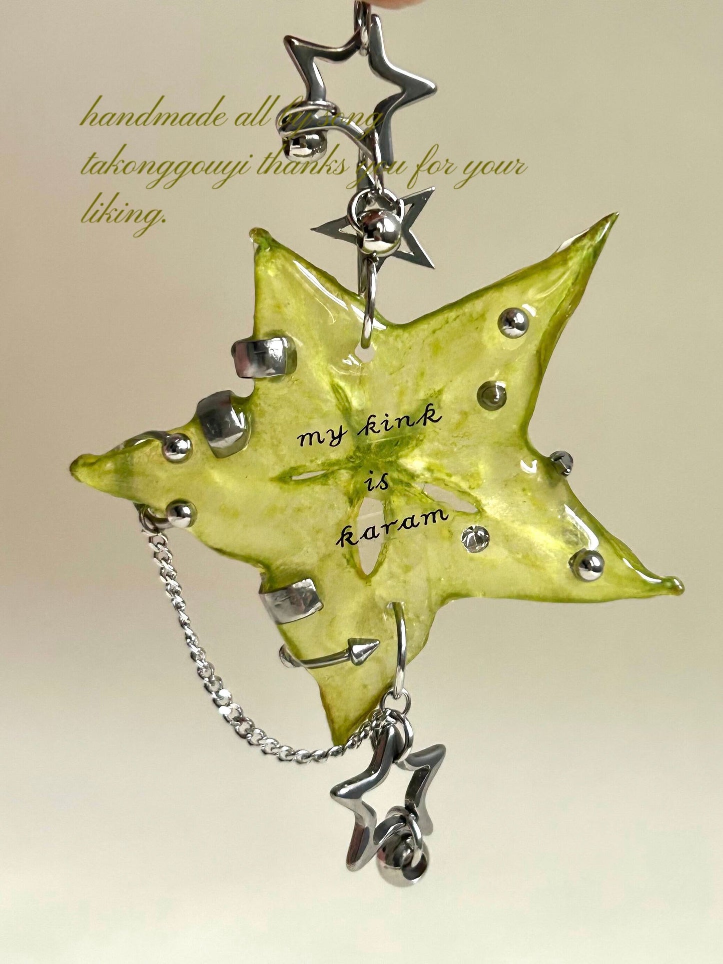 Starfruit Star Resin Bag Charm | other accessories | Three Fleas