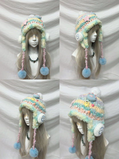 Fashion Animal Ear Pom-Pom Crochet Hat