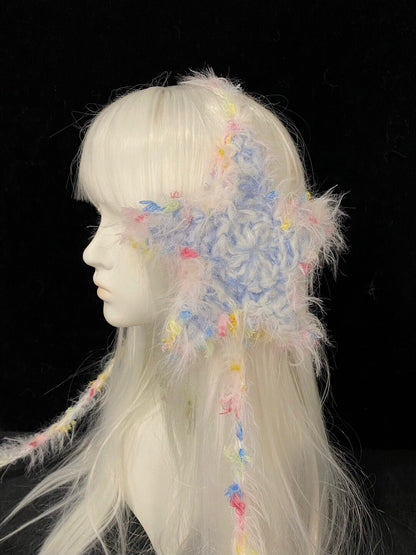 Handmade Crochet Star Shape Earmuffs | Hat | Three Fleas