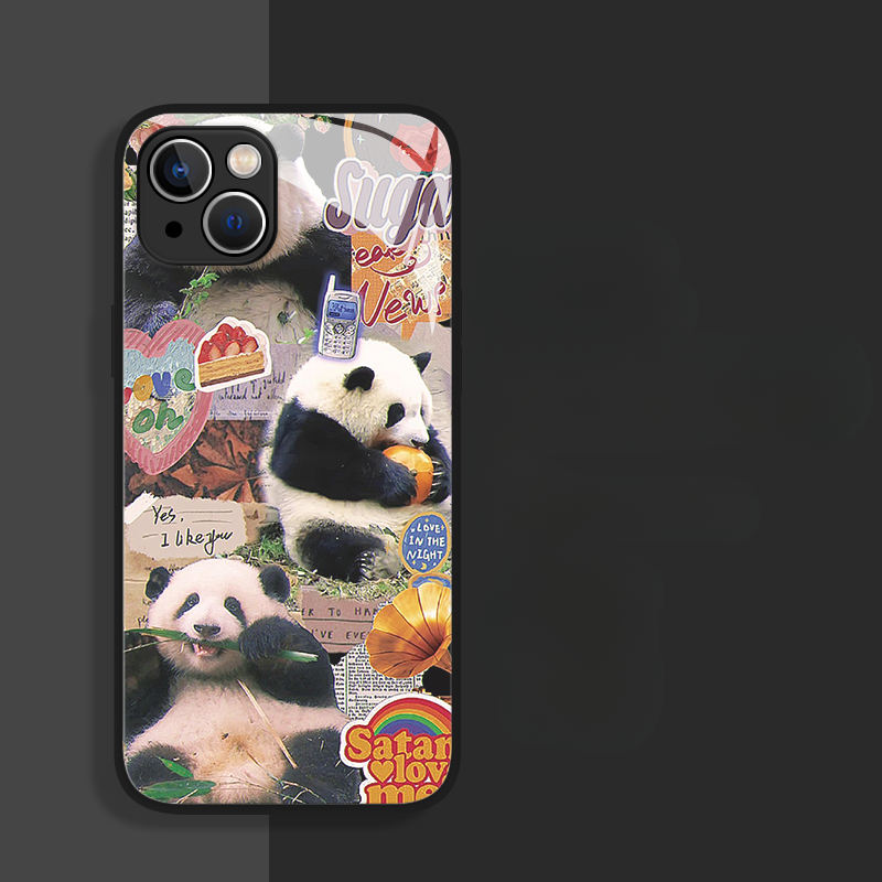 [ Meme Case ] Panda Panda Silicone Mirror Case | phone accessories | Three Fleas