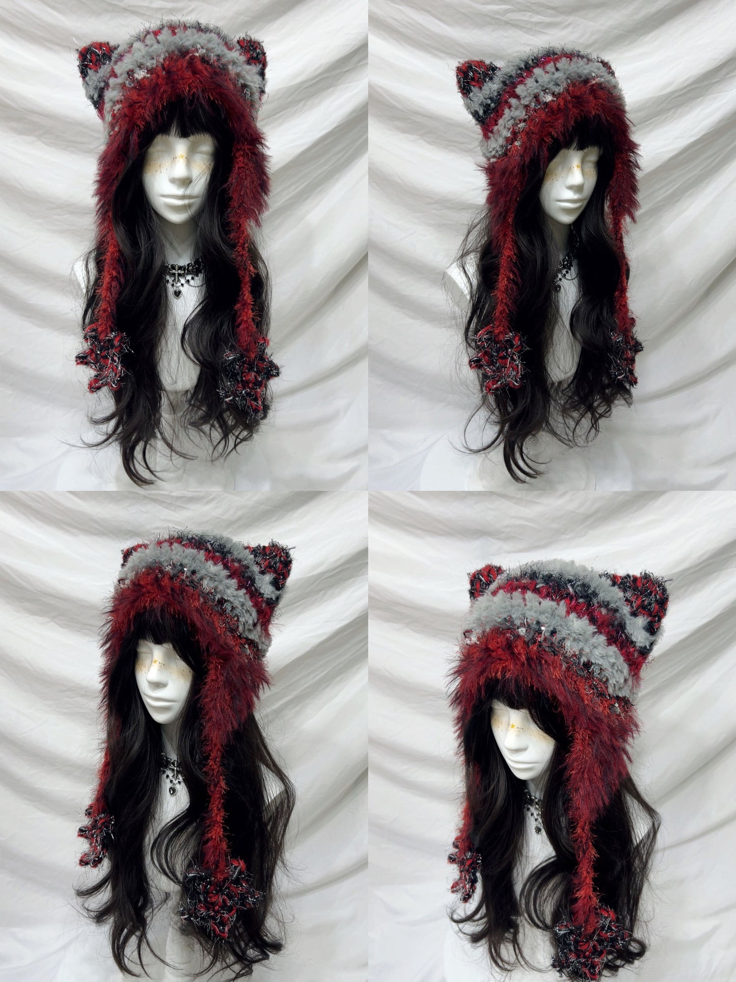 Animal Ear Pom-Pom Crochet Hat