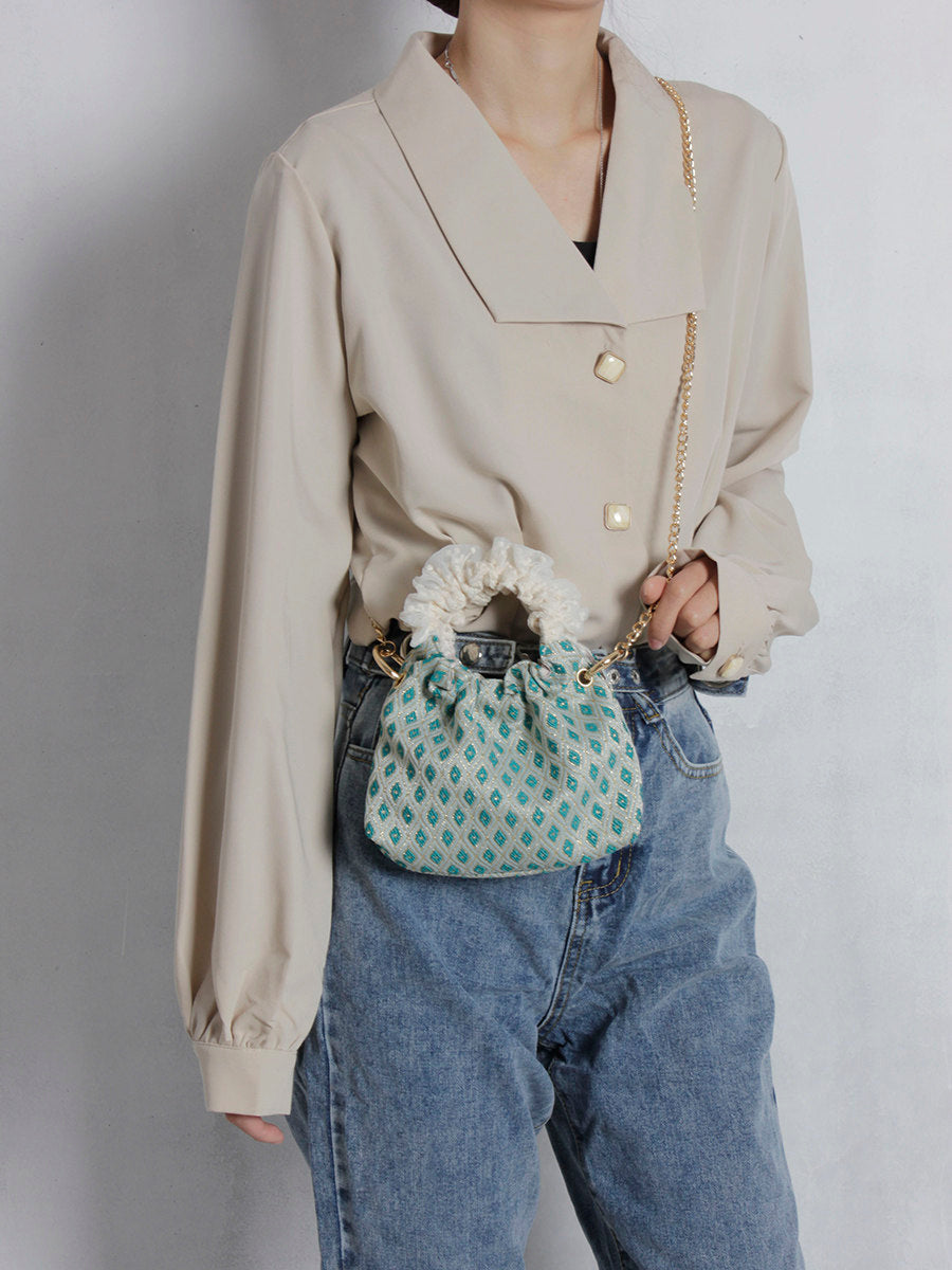 Retro Green Chinoiserie Crossbody Bag | bag | Three Fleas