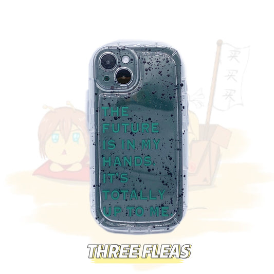 Ink Dot Green Text Clear Phone Case