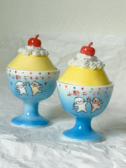Pudding Ice Cream Hand-Painted Ceramic Cup
