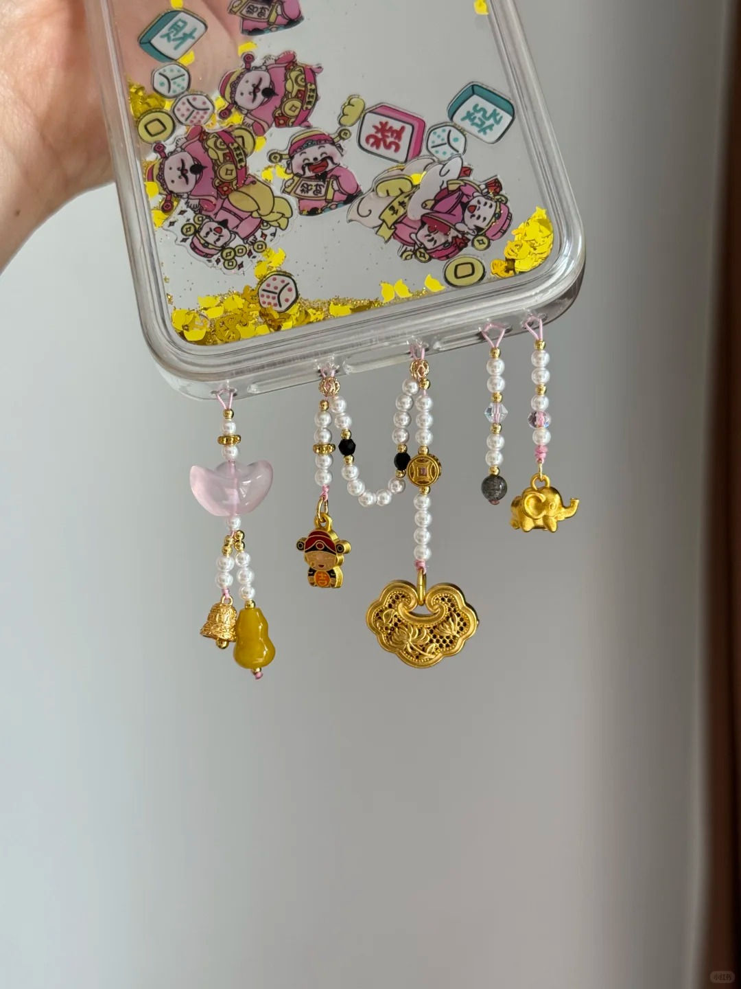 Fortune God Beaded Tassel Pendant With Phone Case