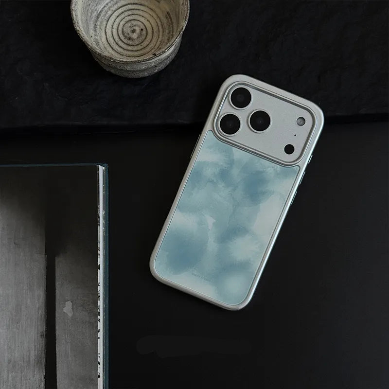 Cyan Infusion Watercolor Ink N1140 | Glass Phone Case | Three Fleas
