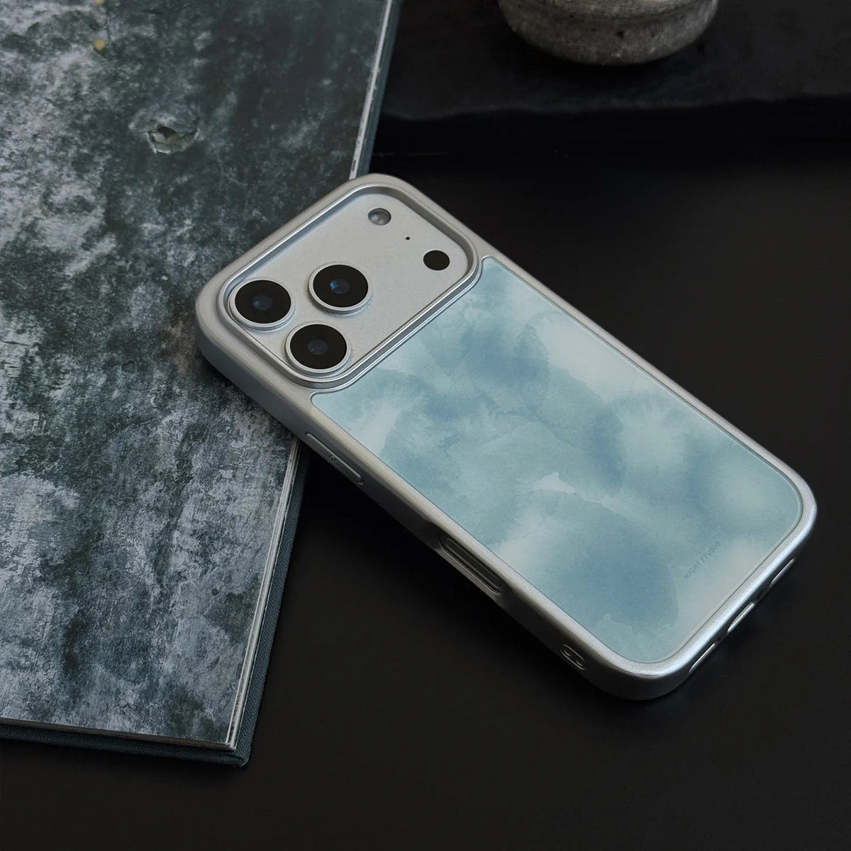 Cyan Infusion Watercolor Ink N1140 | Glass Phone Case | Three Fleas