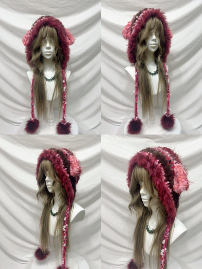 Fashion Animal Ear Pom-Pom Crochet Hat