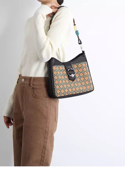 Vintage Floral Chinoiserie Shoulder Bag | bag | Three Fleas