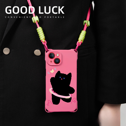 Butterfly Cat with Crossbody Strap phone case