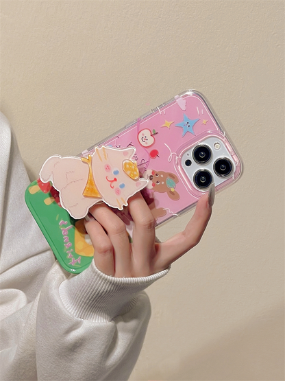 Happy with my cat and dog friend phone case | phone accessories | Three Fleas