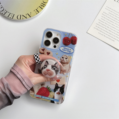 [ Meme Case ] Sweet cat and dog phone case