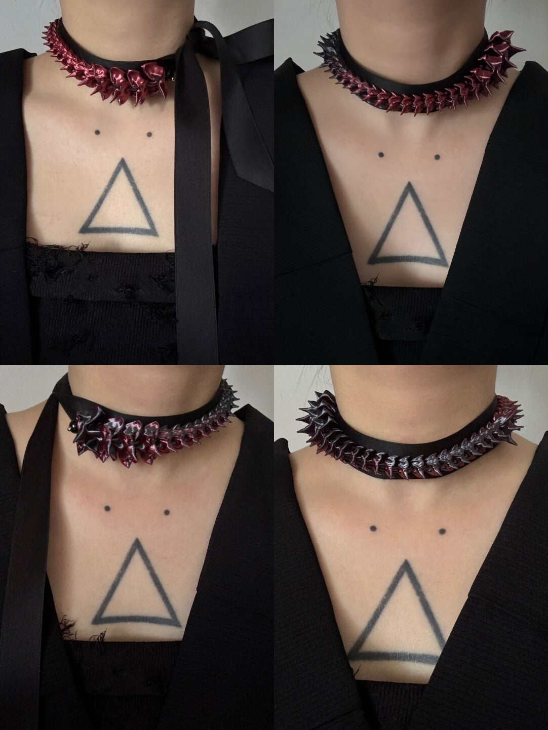 Silk & Print Spine Choker,Lumivault.