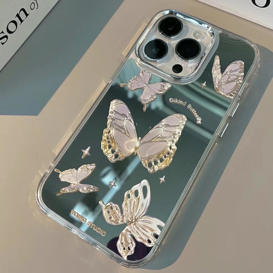 Glitter Butterfly Mirror Phone Case