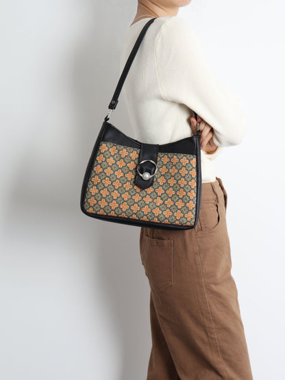 Vintage Floral Chinoiserie Shoulder Bag | bag | Three Fleas