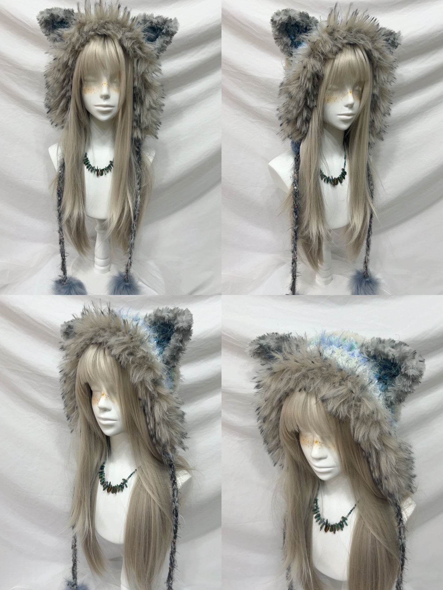 Animal Ear Pom-Pom Crochet Hat