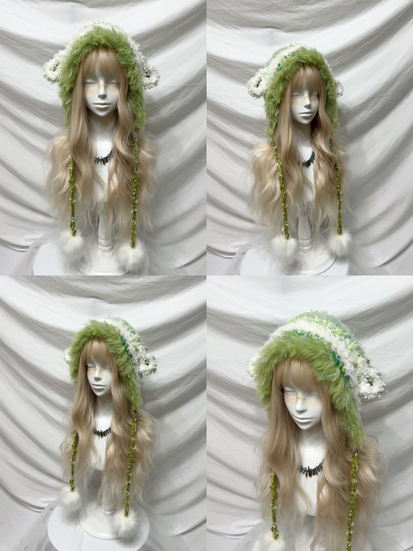 Cute Animal Ear Pom-Pom Crochet Hat