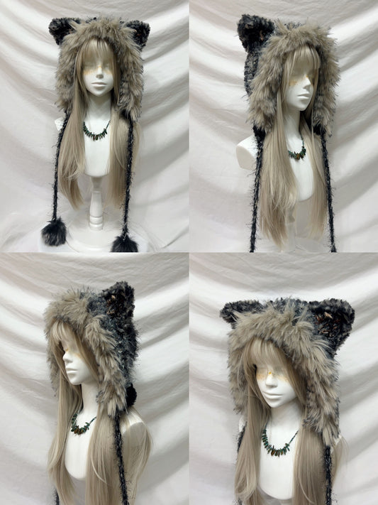 Animal Ear Pom-Pom Crochet Hat