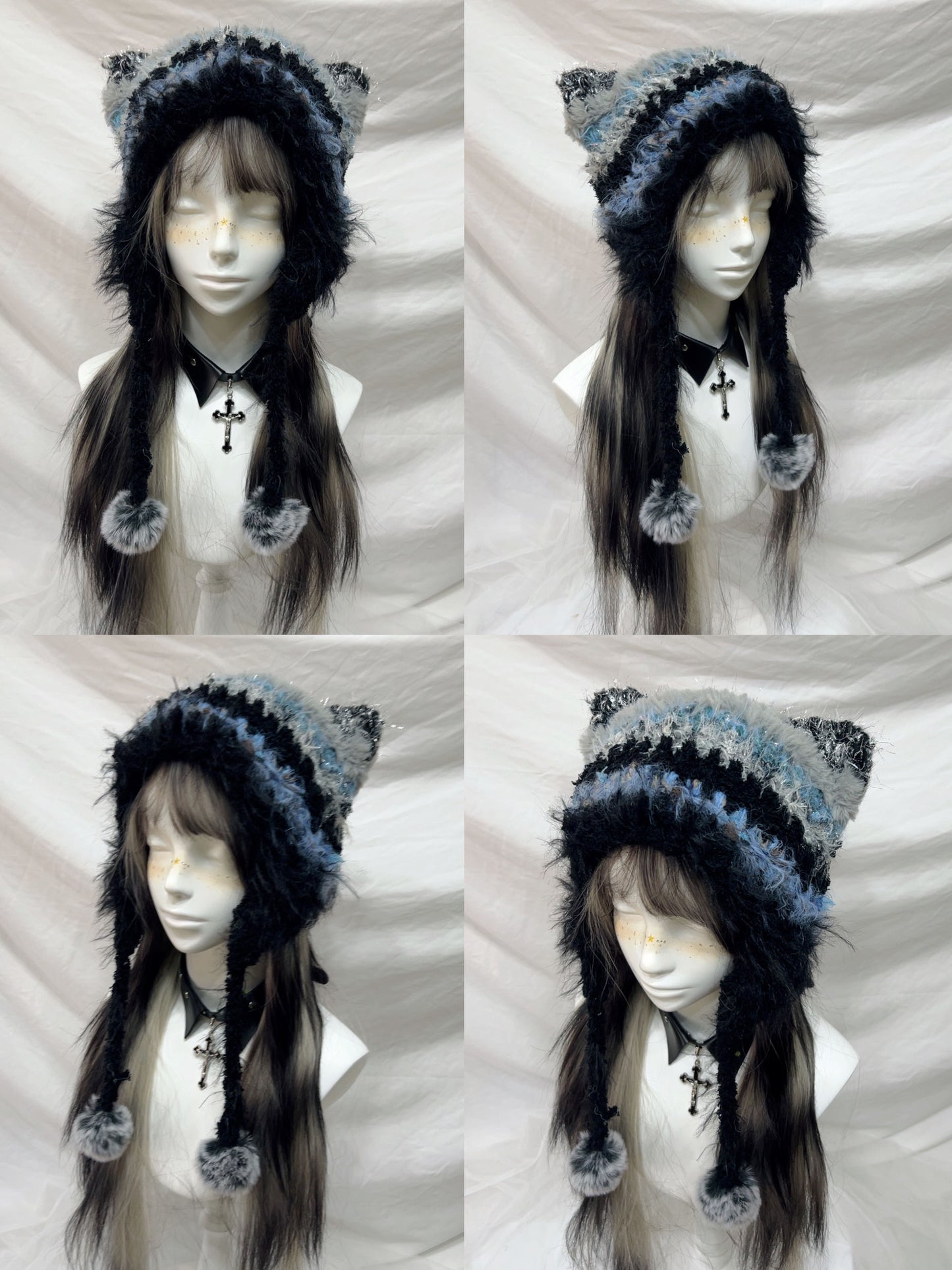 Animal Ear Pom-Pom Crochet Hat