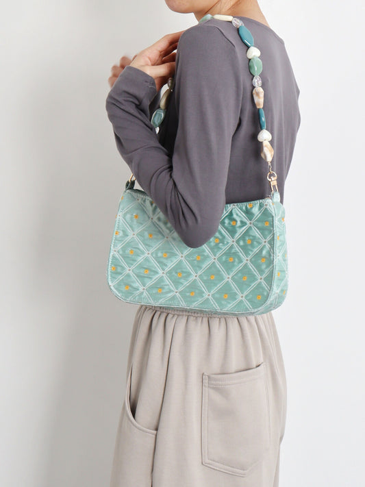 Vintage Green Beaded Shoulder Bag | bag | Three Fleas