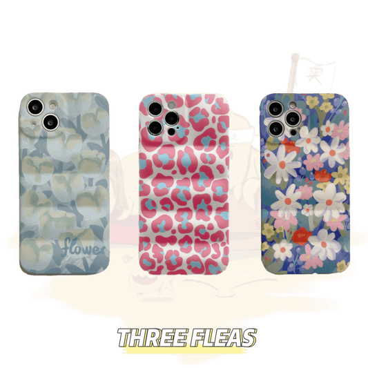 Floral pattern wavy shape phone case | phone accessories | Three Fleas