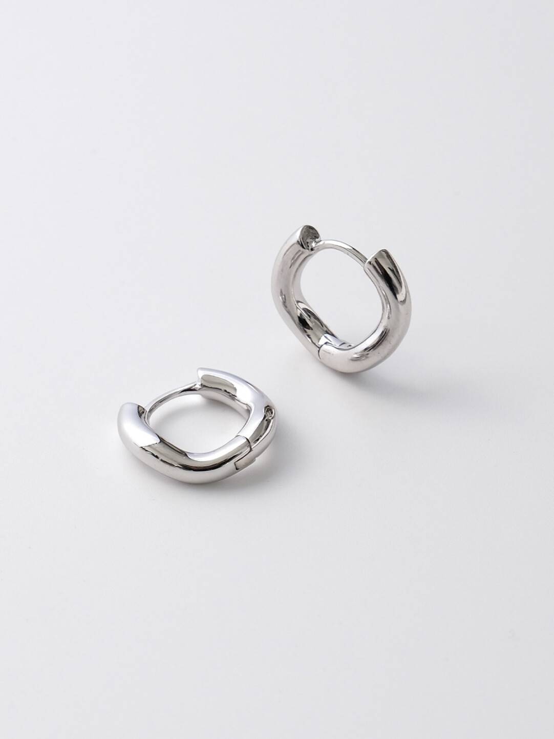 Simple Wave Silver Earrings