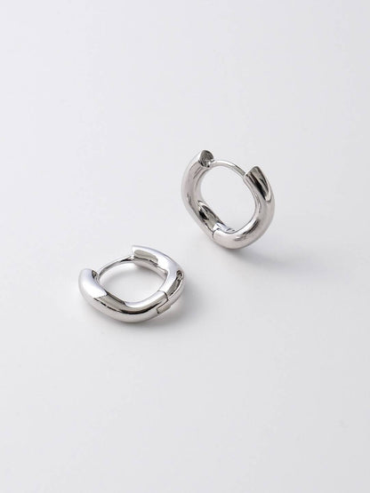 Simple Wave Silver Earrings