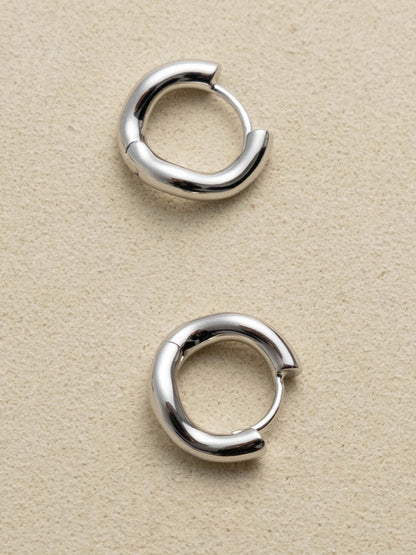 Simple Wave Silver Earrings