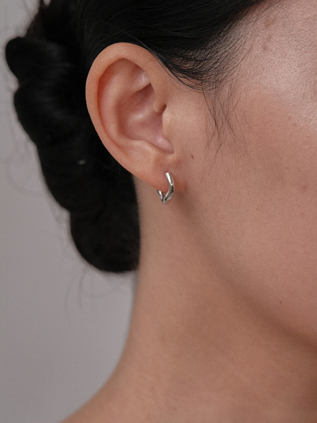 Simple Wave Silver Earrings