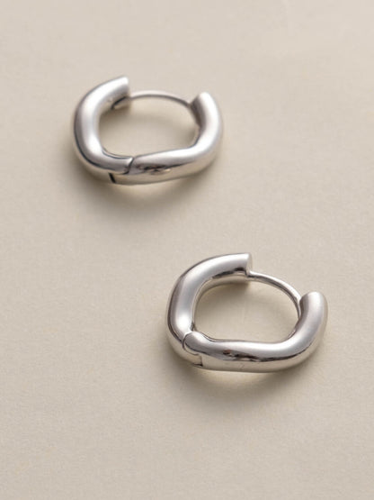 Simple Wave Silver Earrings
