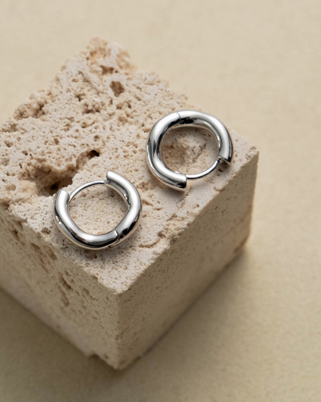 Simple Wave Silver Earrings