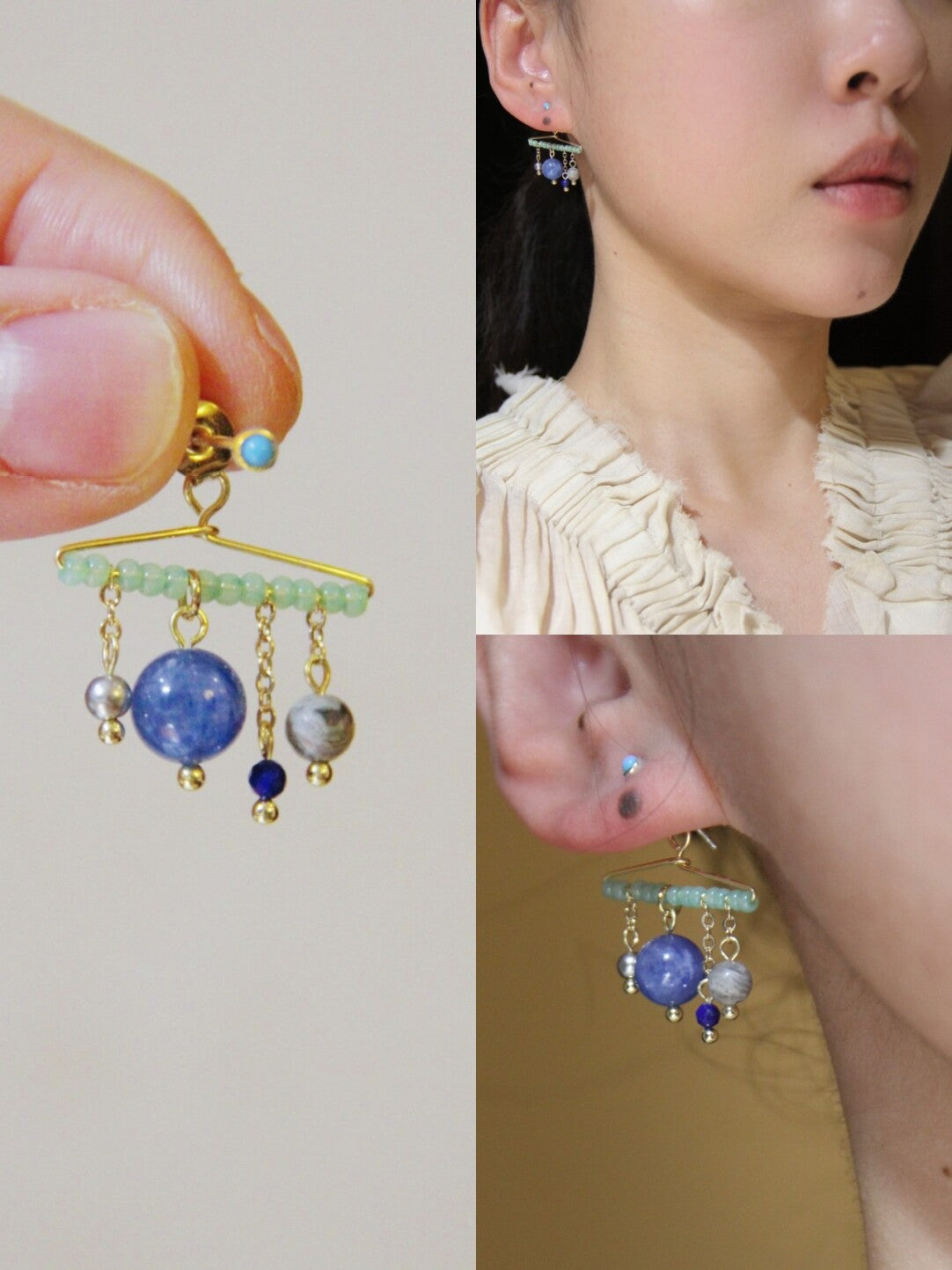 Chinoiserie Light Rain Tassel Earrings