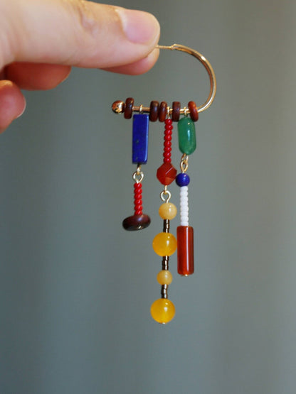 Chinoiserie Qingchuan Pavilion Tassel Earrings