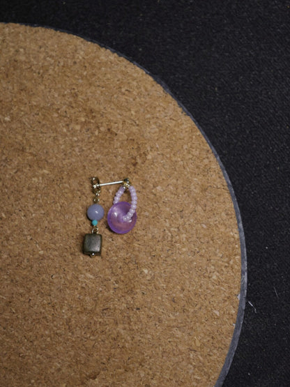 Chinoiserie Lilac Beaded Earrings