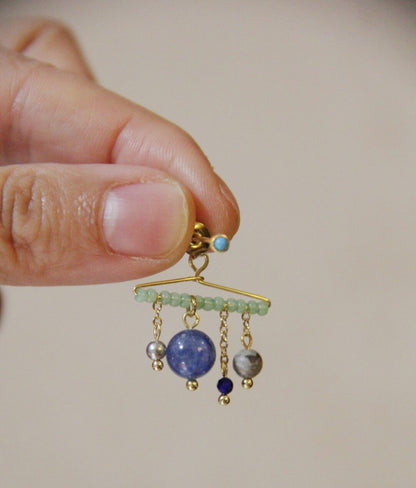 Chinoiserie Light Rain Tassel Earrings