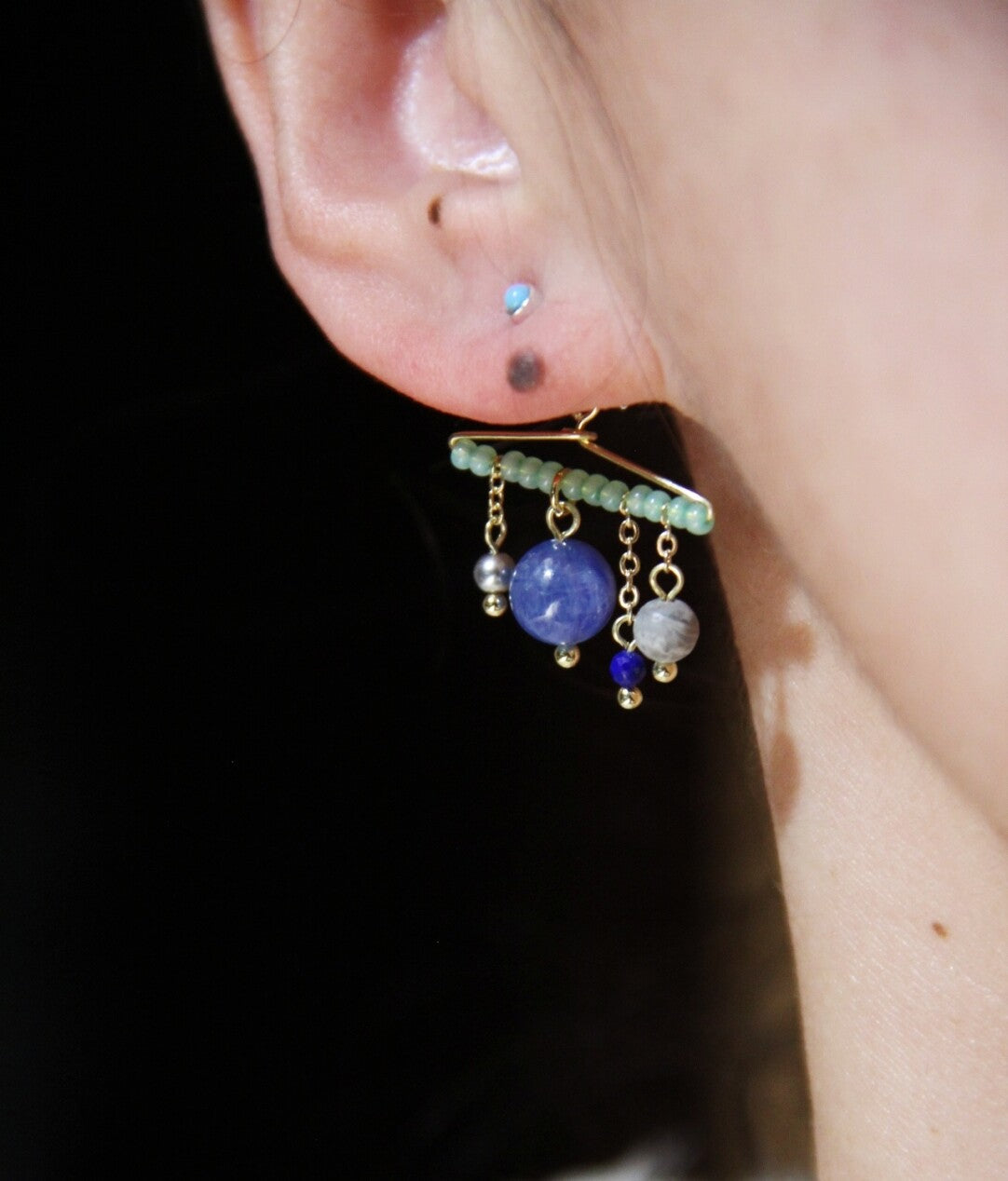 Chinoiserie Light Rain Tassel Earrings