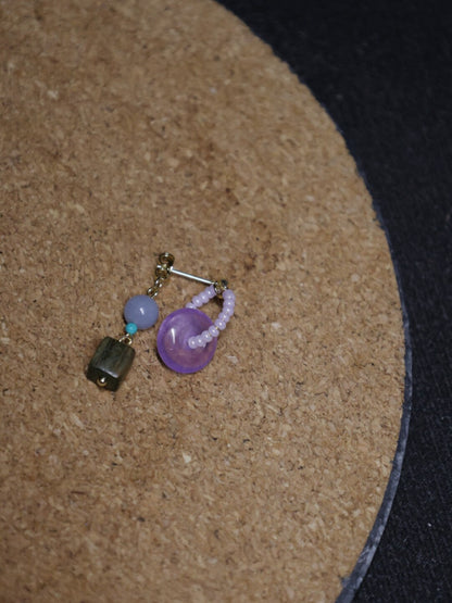 Chinoiserie Lilac Beaded Earrings