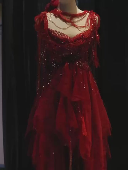 Vampire Princess Beaded Tassel Dress