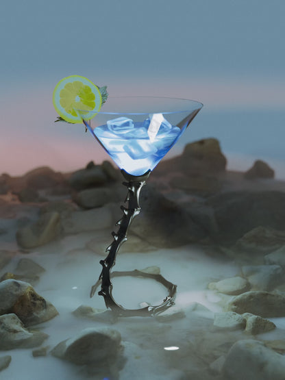 Skeleton Art Crystal Cocktail Glass