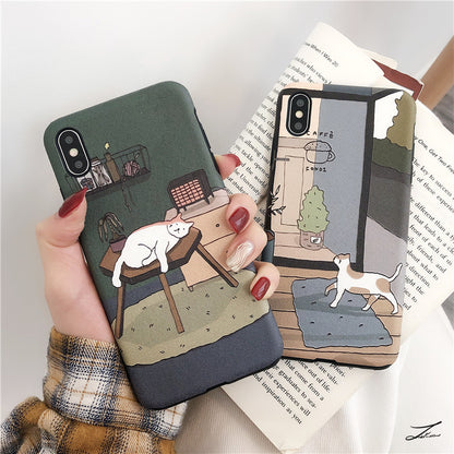 「iPhone」Cozy Cat Soft Cover - Three Fleas