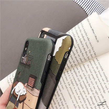「iPhone」Cozy Cat Soft Cover - Three Fleas