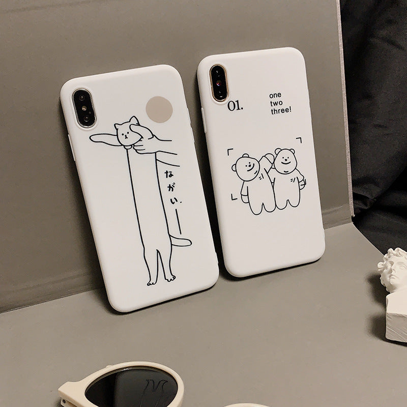 「iPhone」Japanese Style Cat or Bears Soft Coverphone accessories - Three Fleas