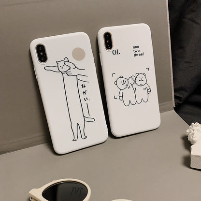 「iPhone」Japanese Style Cat or Bears Soft Coverphone accessories - Three Fleas